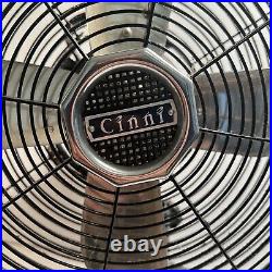 CINNI Vintage 14 Electric 3-Speed Oscillating Industrial Black Mid-Century Fan