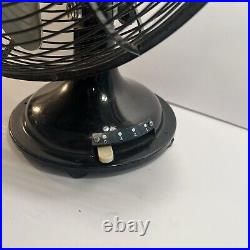 CINNI Vintage 14 Electric 3-Speed Oscillating Industrial Black Mid-Century Fan