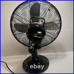 CINNI Vintage 14 Electric 3-Speed Oscillating Industrial Black Mid-Century Fan