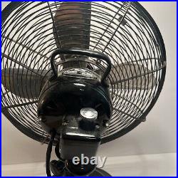 CINNI Vintage 14 Electric 3-Speed Oscillating Industrial Black Mid-Century Fan