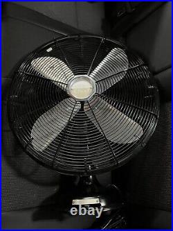 CINNI Vintage 18 Electric 3-Speed Oscillating Industrial Black Mid-Century Fan