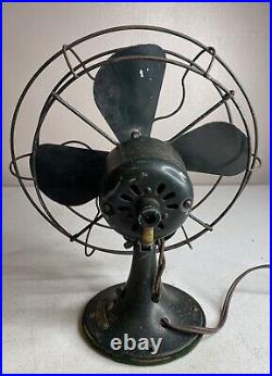 Circa 1930's Antique GE Green 10 Electric Fan 42X642 Working
