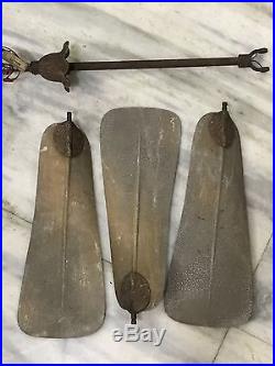 Completely Original Working Osler Ceiling Fan Antique DC Electric Cast Iron