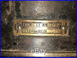 DAYTON ANTIQUE CAST IRON DC ELECTRIC CEILING FAN 1890s CRESCENT WOODEN BLADES