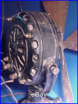 Early Antique General Electric Ac Pancake Motor Ge 1901 Patent Brass Blade Fan
