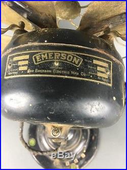 Early Antique 1914 Emerson Brass Parker Blade Fan Type 19648