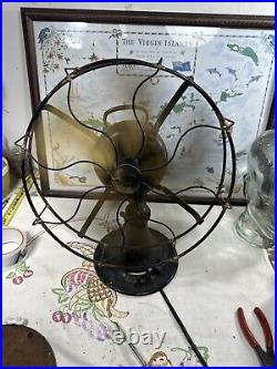 Early Emerson 26646 12 Brass Blade Fan 3 Speed Works