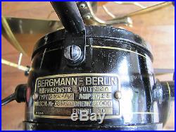 Early German Bergmann Electric antique Fan Ventilator type GME/40 original paint