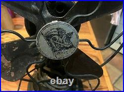 Early Robbins & Myers Jr 10 4 Blade Oscillating Fan #1004c Orig W Paper Label