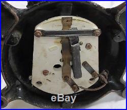 Eck Hurricane Electric Fan Brass Blade Cast Iron Feet Tilt Oscillate Antique Old