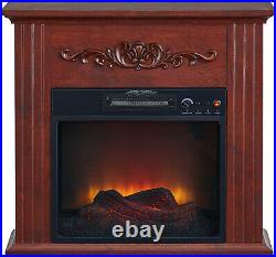 Electric Fireplace Fan Forced Heater LED Flame Freestanding Remote Control New