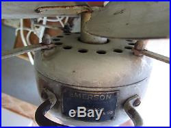 Emerson Electric 3 Speed Oscillating Pedestal Antique Fan 6 Blade #71666 Running