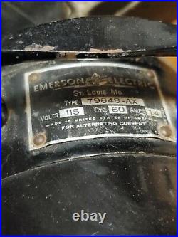 Emerson Electric Fan 79648 AX Metal Blade Oscillating VTG black heavy