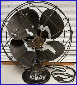 Emerson Electric Vintage Antique Table Fan 77646-AS Works 3 Speed Oscillating