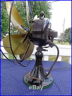 Emerson antique 6 brass blade fan oscillating 3 speed vintage 1922 runs great