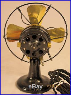 Exc & unrestored, Antique Polar Cub Type G Brass Bladed Electric Fan It Works