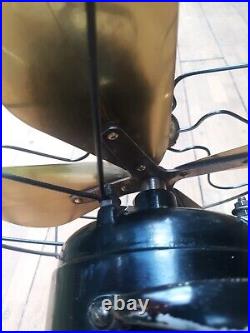 Excellent Working Antique Peerless Oscillating Fan 12 Inch 3 speed Brass Blades