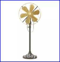 Fan Stand Oscillating Blade Electric Floor Vintage Metal Brass Antique style 16