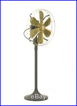 Fan Stand Oscillating Blade Electric Floor Vintage Metal Brass Antique style 16