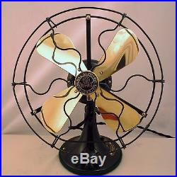 GE GEneral Electric WHIZ Antique Fan Brass Blades Restored LOOK