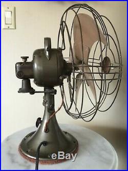 GE General Electric Oscillator Cage Fan Model FM12V1 Antique Vintage Works