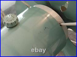 GENERAL ELECTRIC 2 SPEED OSCILATING FAN F15S125 TEAL BLUE GREEN 1950's