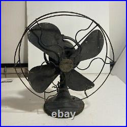 GRAYBAR Fan Large Cast Iron Oscillating 4 Blade Man Cave Antique Vtg For Parts
