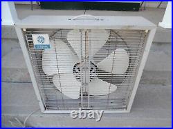 Ge 3 Speed Vintage Metal Box Fan Double Badge Unit