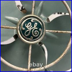 Ge General Electric 2 Speed Oscillating Fan F18s125 Rare Teal Blue Green Antique