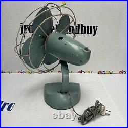 Ge General Electric 2 Speed Oscillating Fan F18s125 Rare Teal Blue Green Antique