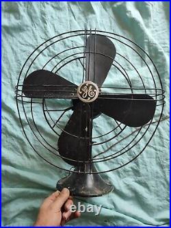 General Electric GE 16 4-Blade 3-Speed Cage Fan Vintage Antique Tested Works