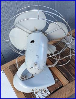 General Electric GE Table Fan F14S125 Oscillating Metal 14 Antique 1940s MCM