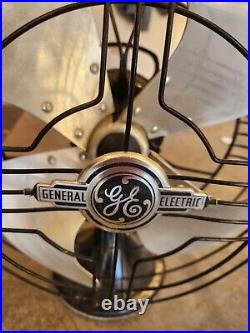 General Electric Oscillating 12 inch Vortalex Art Deco 1940 Fan, 4-Blade 3-Speed