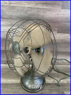 General Electric Oscillating Fan 1930's Art Deco Vortalex blade, 12 inch-3 SPEED