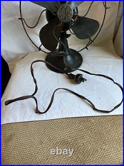 General electric 4 blade brass fan 12 inch blade in working con. Antique