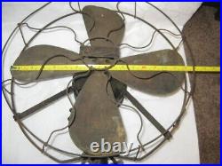 Genuine 16 Century Brass Bladed Oscillating Fan In Untouched Original Condition