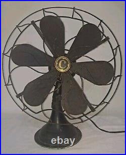 HEAVY ANTIQUE 1930S COMMAND AIR 6 BLADE ELECTRIC OCCILIATING FAN 16 Not Tested