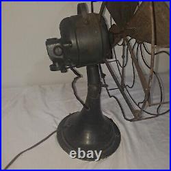 HEAVY ANTIQUE 1930S COMMAND AIR 6 BLADE ELECTRIC OCCILIATING FAN 16 Not Tested