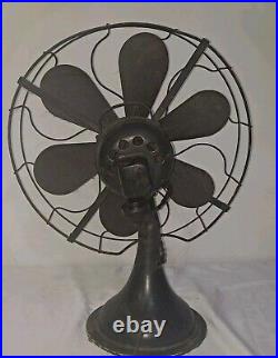 HEAVY ANTIQUE 1930S COMMAND AIR 6 BLADE ELECTRIC OCCILIATING FAN 16 Not Tested