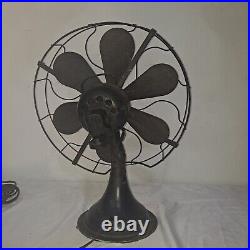 HEAVY ANTIQUE 1930S COMMAND AIR 6 BLADE ELECTRIC OCCILIATING FAN 16 Not Tested