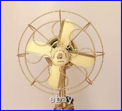 Handmade Antique Brass Floor Fan With Four Bladders gift item
