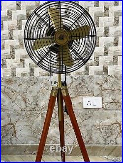 Handmade Antique Floor Pedestal Fan Royal Navy Fan with Tripod Stand