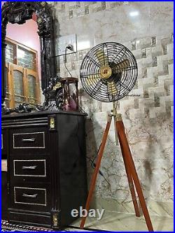 Handmade Antique Floor Pedestal Fan Royal Navy Fan with Tripod Stand