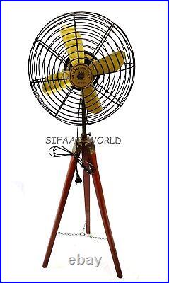 Handmade Antique Floor Standing Electric Fan, Royal Navy London Fan with Tripod
