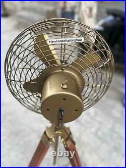 Handmade Electric Brown Antique Floor Fan Vintage Style Pedestal Standing Fan