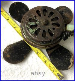 JADEITE BASE ELECTRIC FAN! ANTIQUE, ELECTRIC, BROWN SMOKE SWIRL GREEN GLASS, 1920s