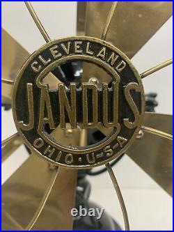 Jandus Antique 12 brass bladed desk fan Beautiful And Working! Adams-Bagnall