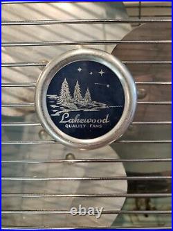 Lakewood Metal Box Fan Vintage 1960's -14×14 with base WORKS 2 Speed