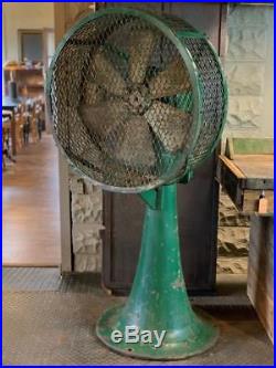 Large Antique Cast Iron Industrial Perkins Floor Fan 62Tall