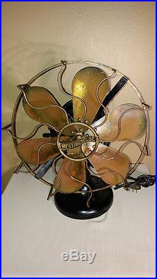 Large Antique Cast Iron Westinghouse Electric 6 Blade Fan Style 133580 Ca 1910
